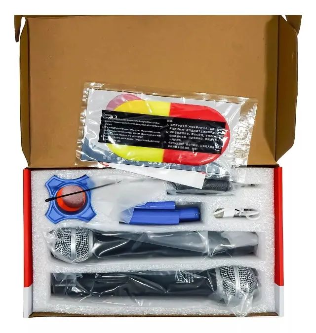 Microfone Profissional Sem Fio Duplo Wireless Tomate MT2301 Novo Ideal para Karaoke - Foto 4