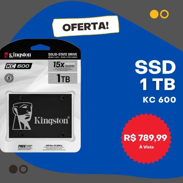 Ssd 1 TB Kingston Kc 600, Ssd1TB (Novo/Lacrado)