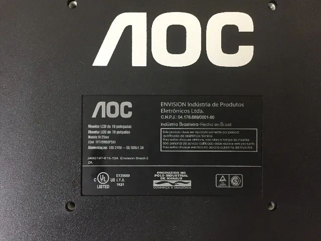 Monitor 19 polegadas AOC 912VWA Alto-falantes embutidos - Foto 3