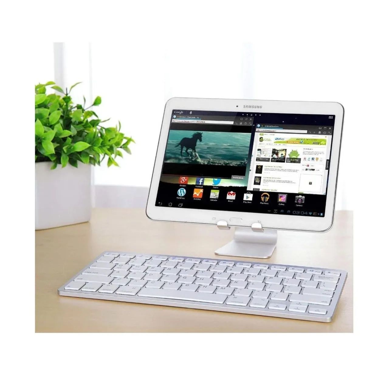 Teclado bluetooth Keyboard, Branco (Novo) - Foto 3