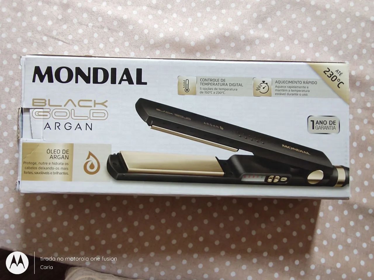 Prancha de Cabelo Mondial Black Gold Argan - Nova - Foto 3
