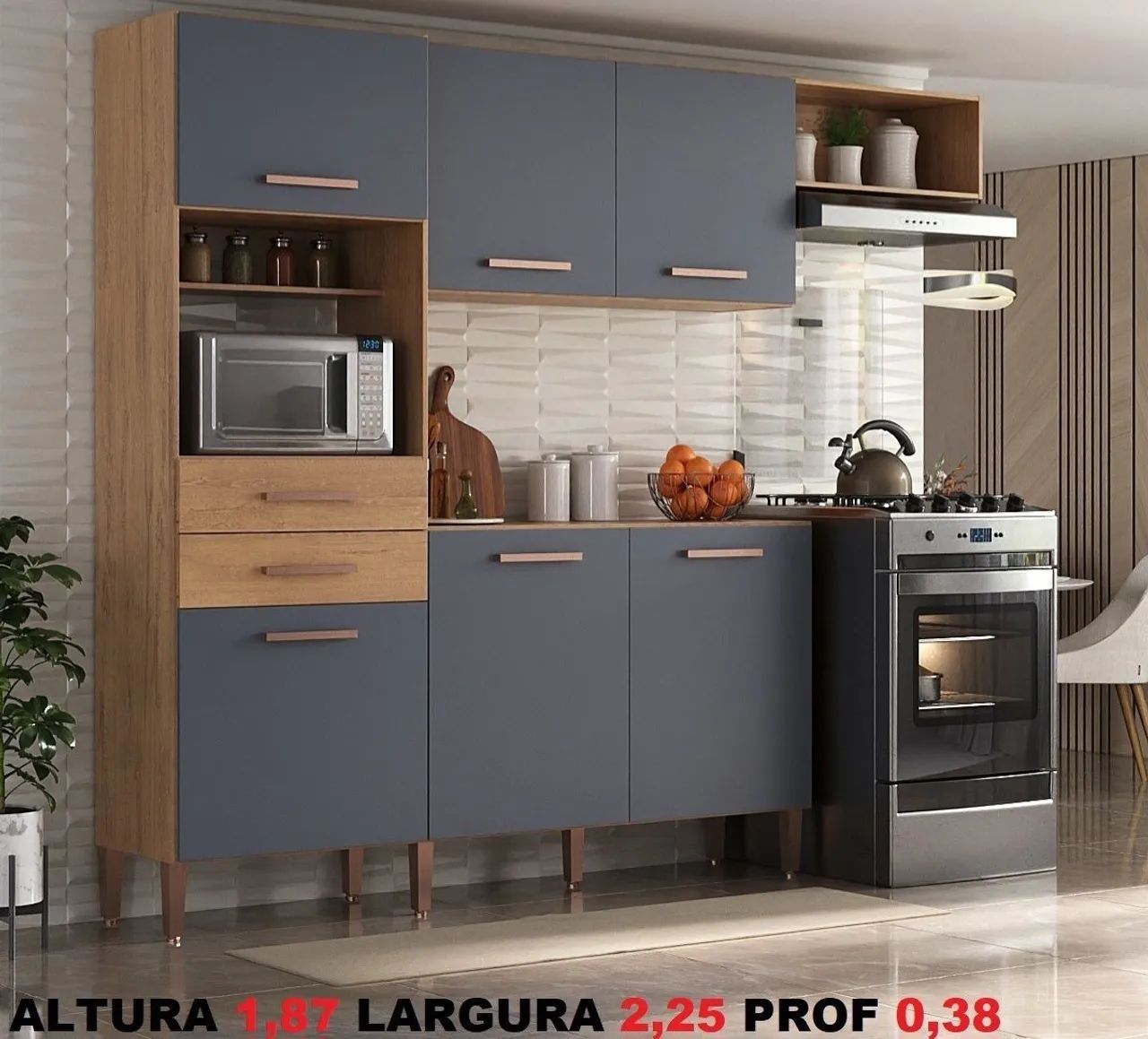 Armário de Cozinha Completo 225m com balcão  - Foto 2