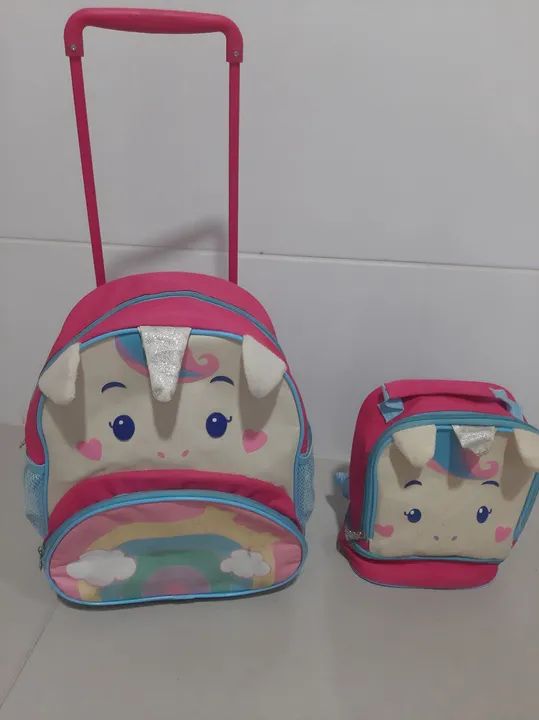 Aceito oferta Conjunto de Mochila e lancheira Unicornio Infantil - Foto 3