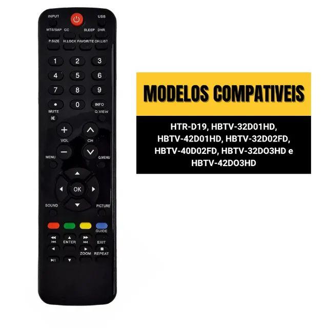 Controle Remoto H Buster Tv Lcd Htr D19 - Armarinho Ditudo - Farolandia - Foto 2