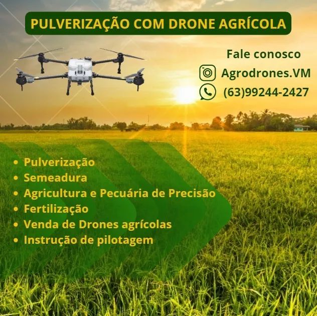 Servico de Pulverização com Drone Agrícola . Semeadura e Agricultura de Precisão