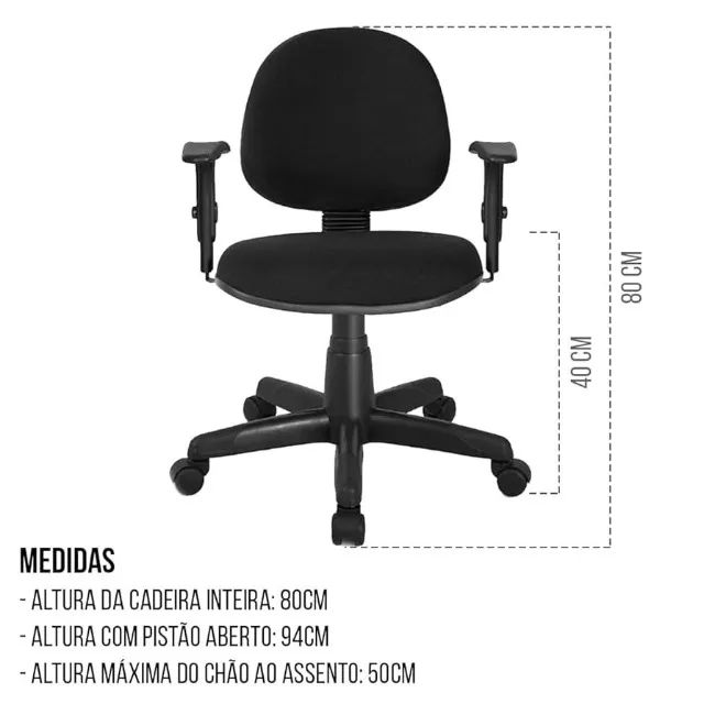 Cadeira Digitador com Braço Regulável