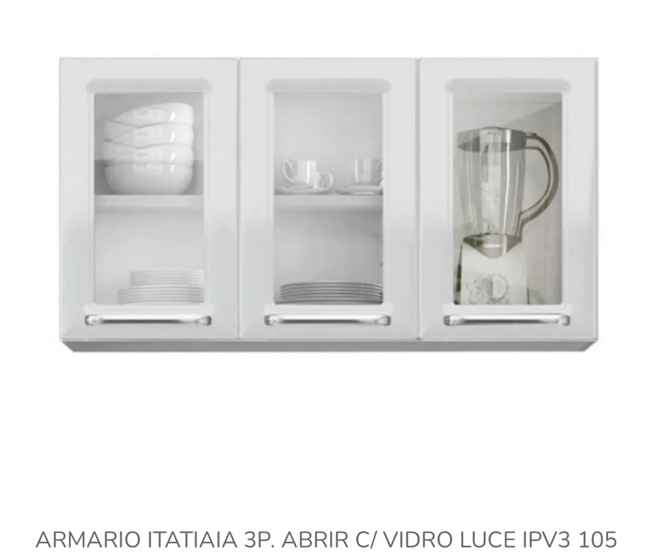 Armário de Cozinha Itatiaia 3 Portas com Vidro