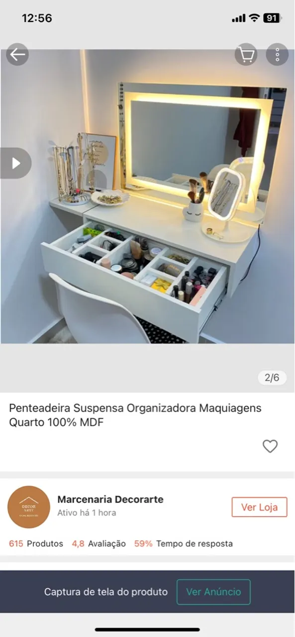 Penteadeira Suspensa