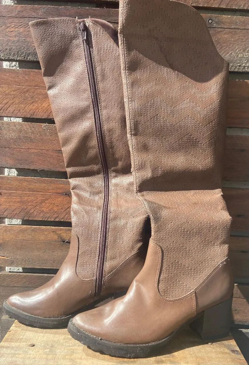 Bota Ramarim Cano Longo Marrom Bota Ramarim Total Comfort Marrom