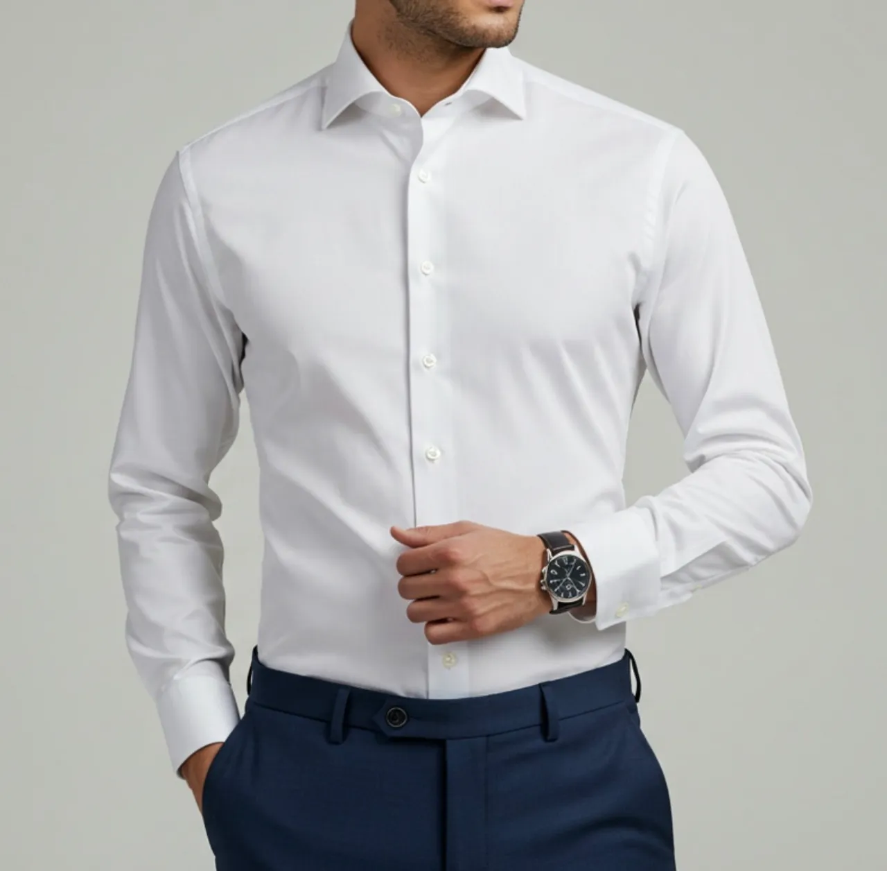 Camisa Social Branca Manga Longa - Oportunidade!!!