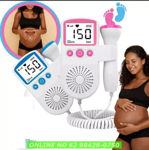 Monitor De Frequência Cardíaca Sonar Dopler Bebê Gravidez Cor Rosa - Foto 2