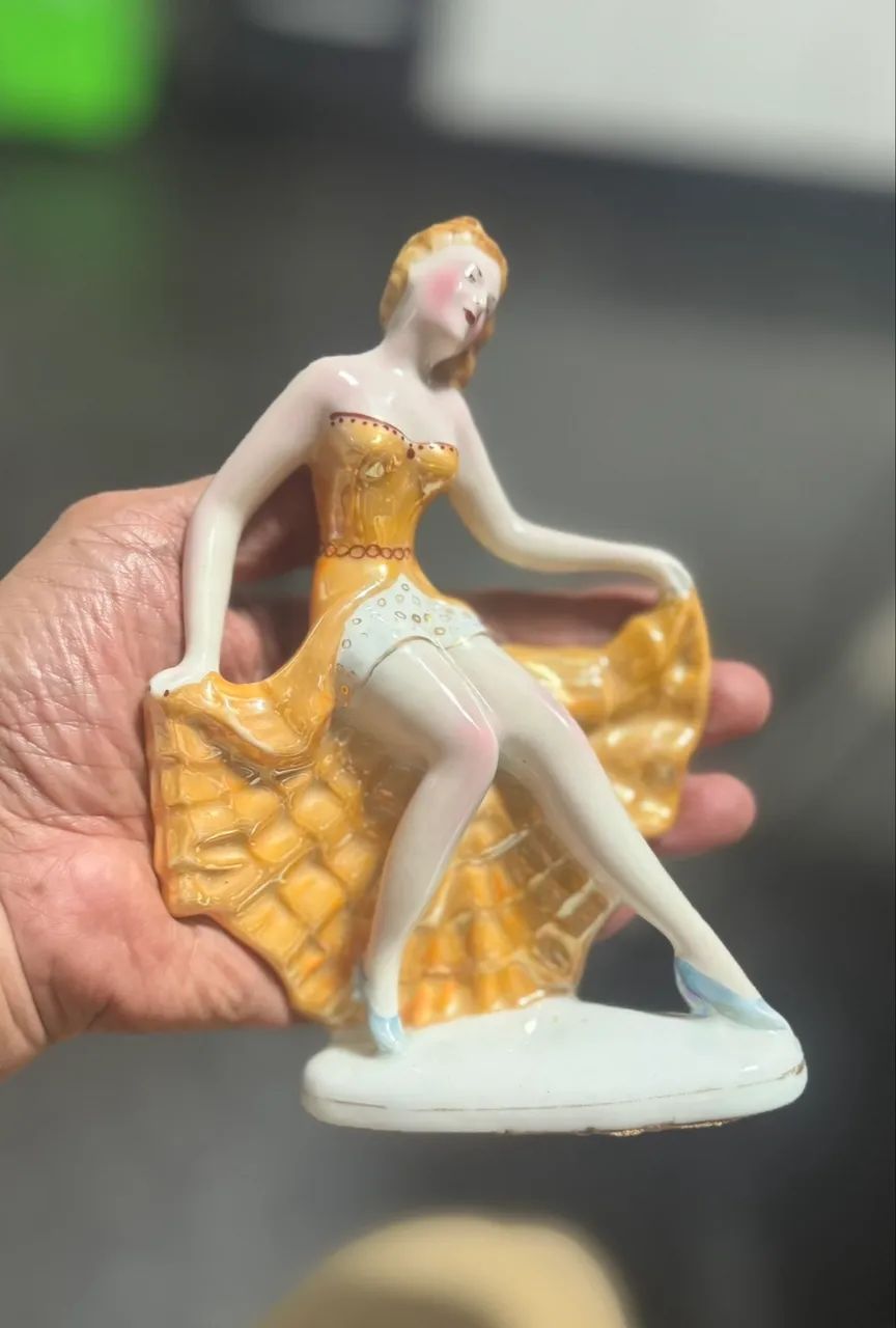 Exquisite and Antique Sculpture Depicting a Can-Can Dancer, in Fine ...