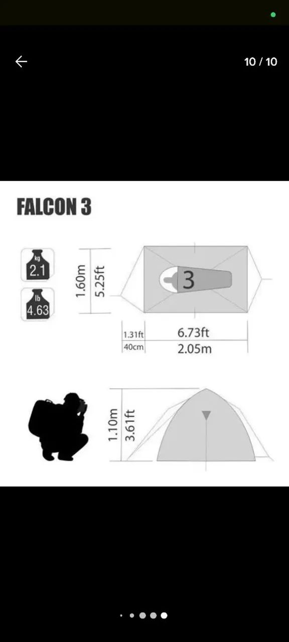 Barraca camping Falcon 3 nautika acampamento acampar - Foto 2