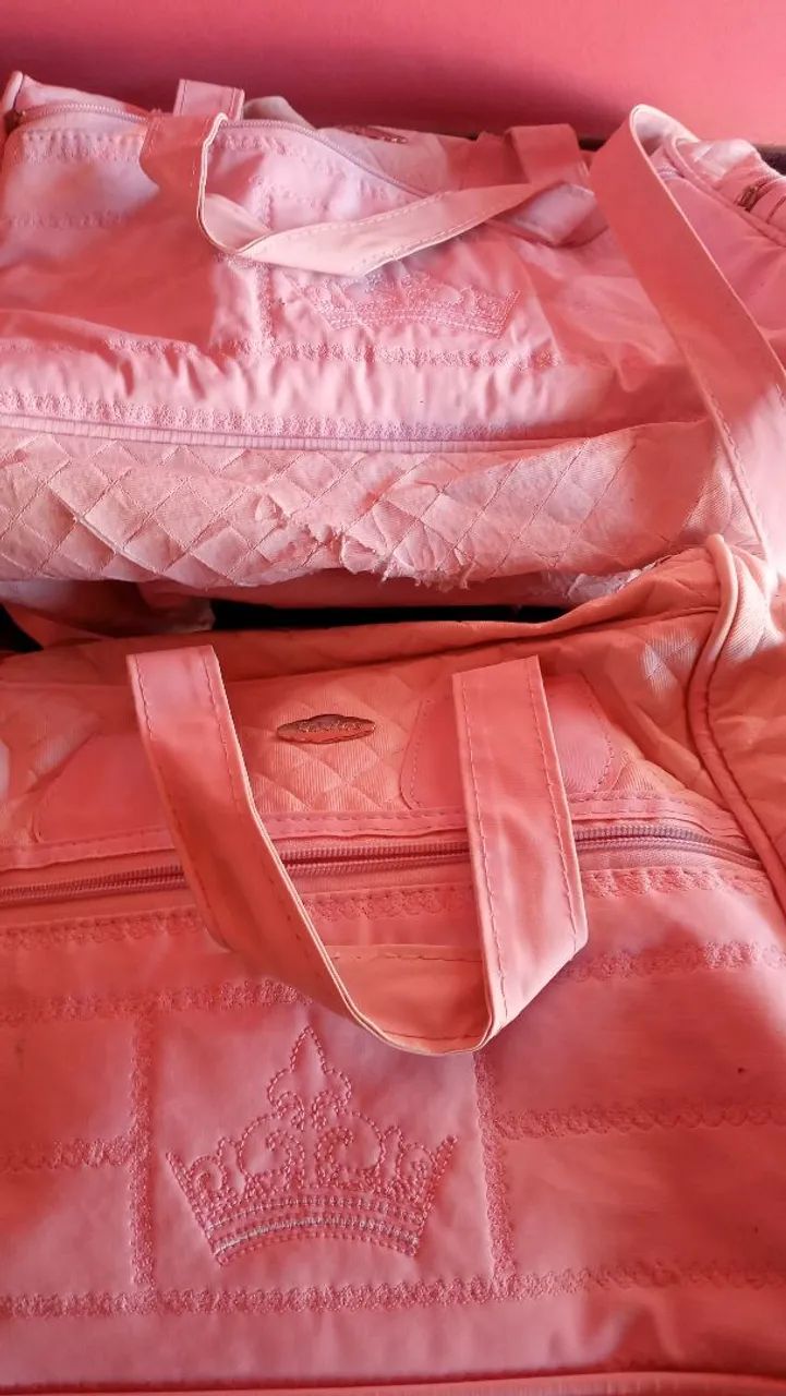 Kit de malas/bolsas maternidade rosa - Foto 3