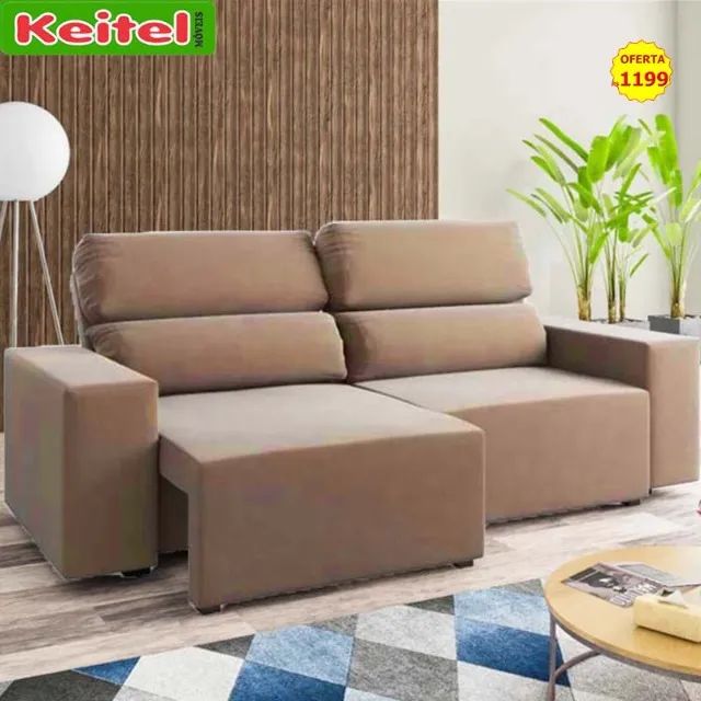 Sofá Retrátil e Reclinável Click Cor Tabaco