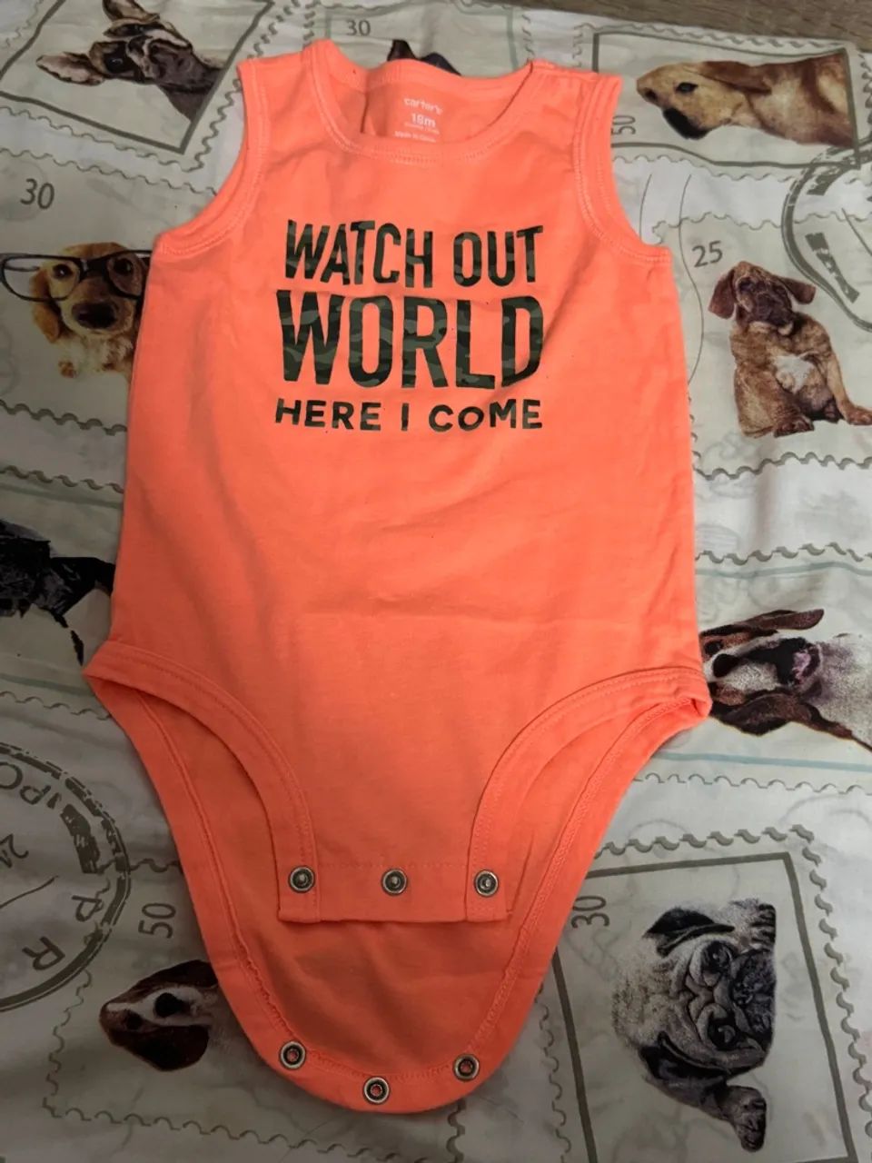 Conjunto Carter's Shorts Camuflado e Regata Watch Out World - Foto 2