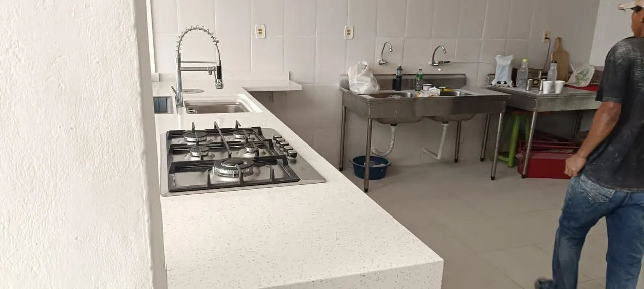 Pias de mármore e granito balcão bancada escada peitoril nichos - Foto 4