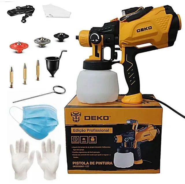 Pistola De Pintura 1.2l 600w 220v Com Led Deko