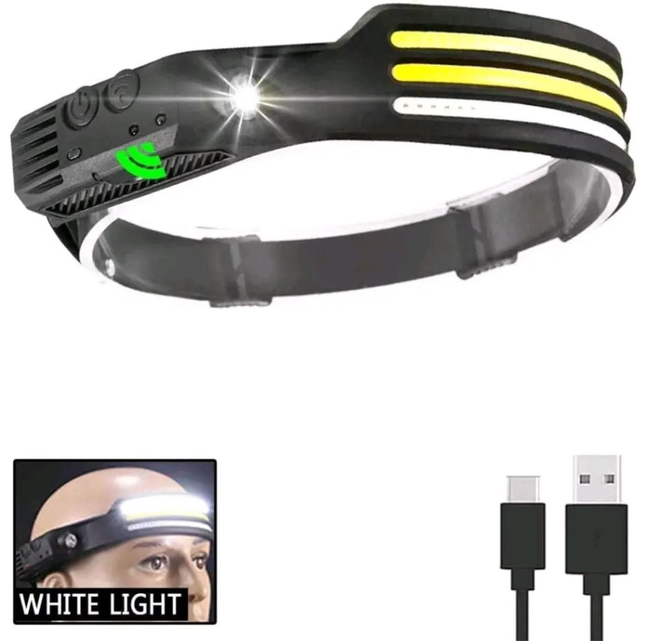 Lanterna de cabeça 3 filas de led - Foto 3