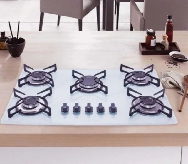 Fogão Cooktop Lines 5 Bocas Safanelli Branco Bivolt- FAZEMOS ENTREGA, NOVO!