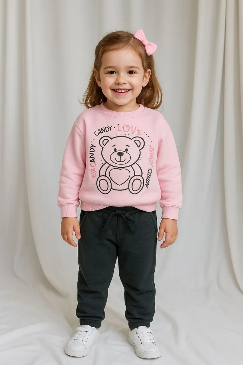Conjunto Moletom Feminina Infantil Tamanho 4 anos