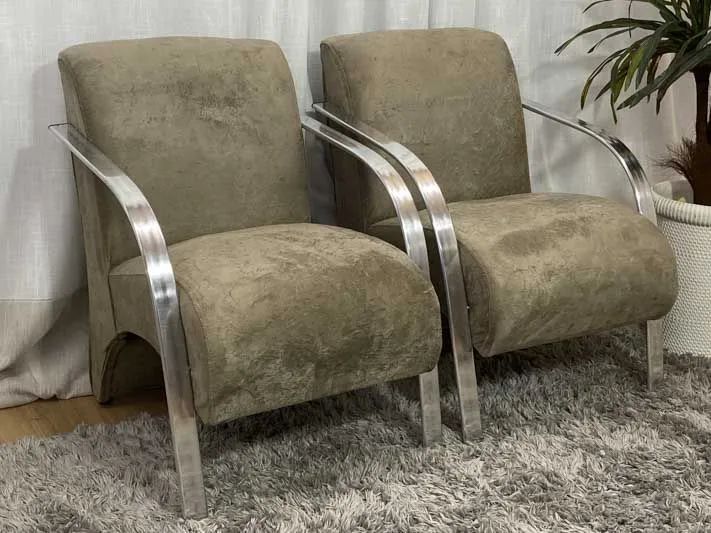 Conjunto de Poltronas 2x1x1 Lugares Marrom Braço Alumínio  - Foto 3