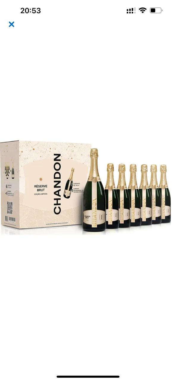 Kit Espumante Nacional Chandon Brut com 6 unds de 750Ml + 1Und Chandon Brut Magnum 1,5L 