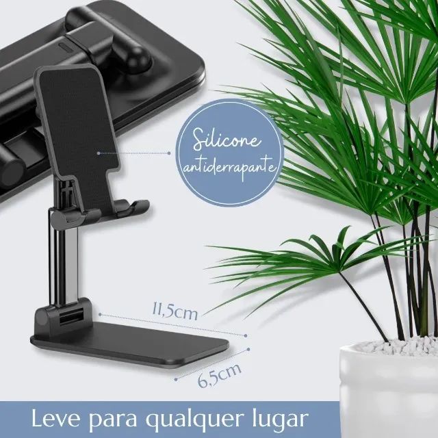 Suporte De Mesa Para iPad iPhone Tablet Celular Ajustável Loja Coimbra Computadores - Foto 5
