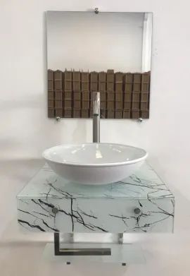 Gabinete 47x47cm Vidro Ipanema Branco Pettra - Foto 2