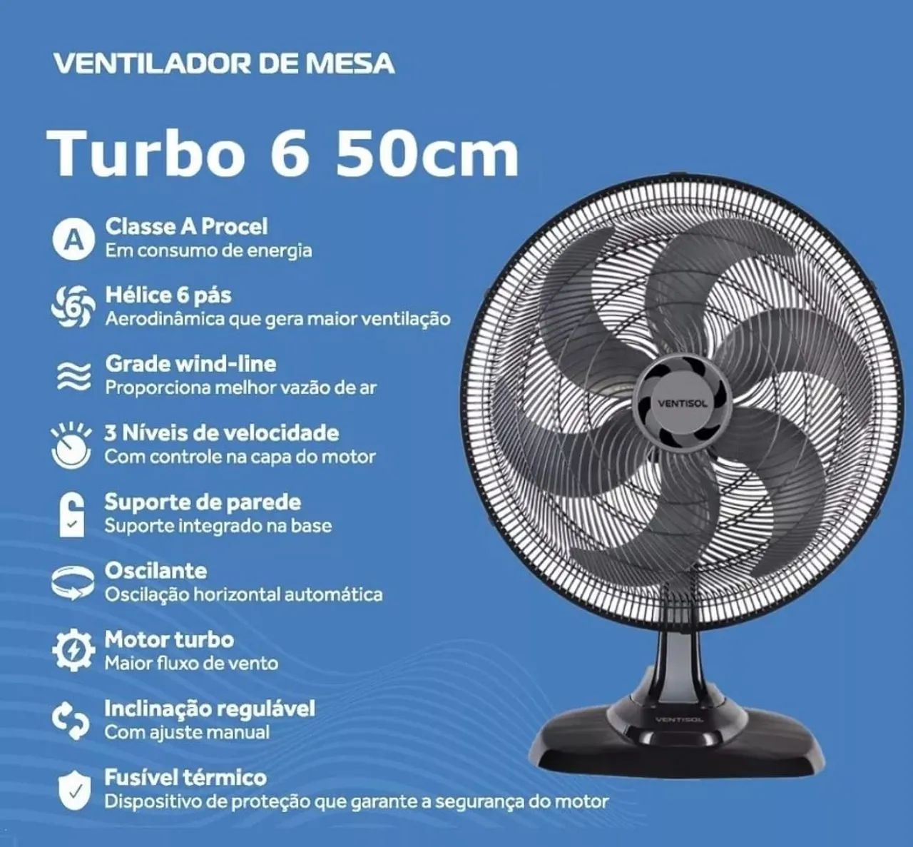 Ventilador 50cm de mesa - Foto 2