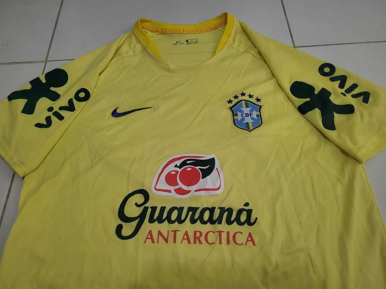 Camisa Seleção Brasil Nike treino amarela Guaraná antarctica