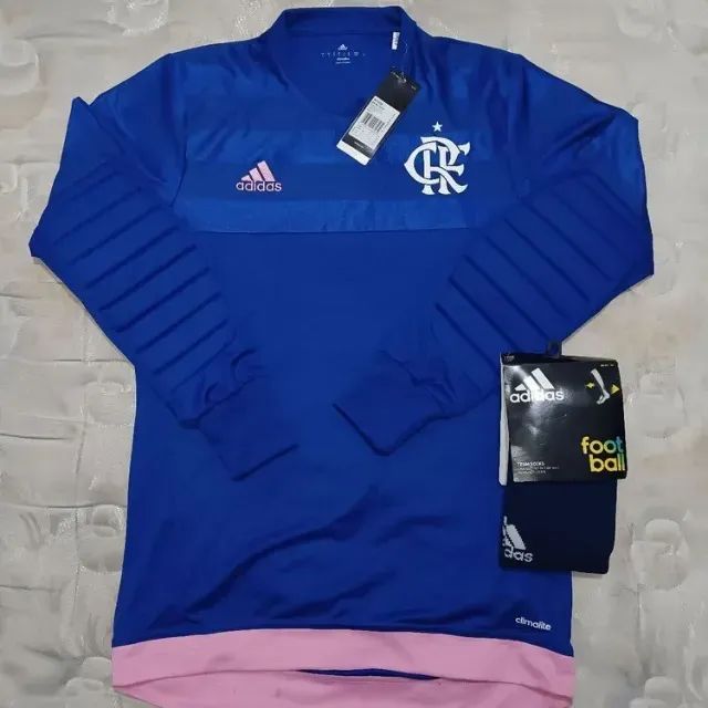 Conjunto Original Camisa Goleiro e Meião CR Flamengo 2015 Roupas