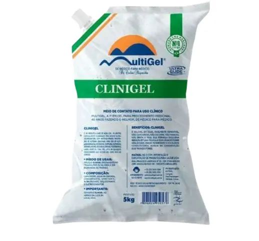 Clinigel Gel Condutor Ultrassom e Eletro 5Kg Bag Multigel