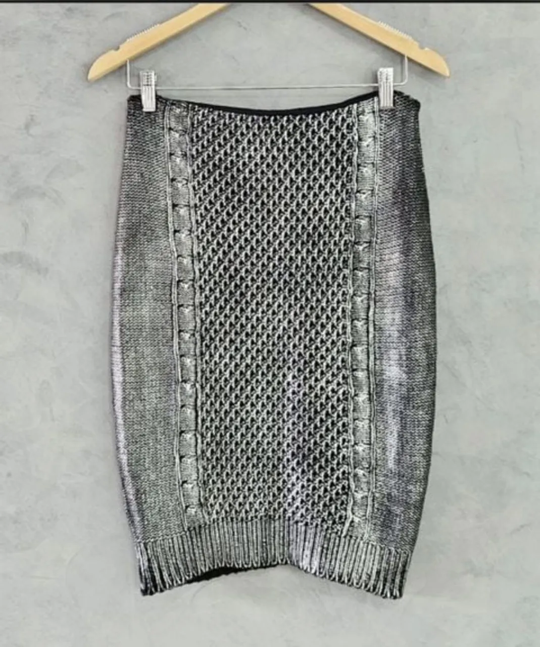 Saia Prateada Tricot metalizado Le Lis Blanc