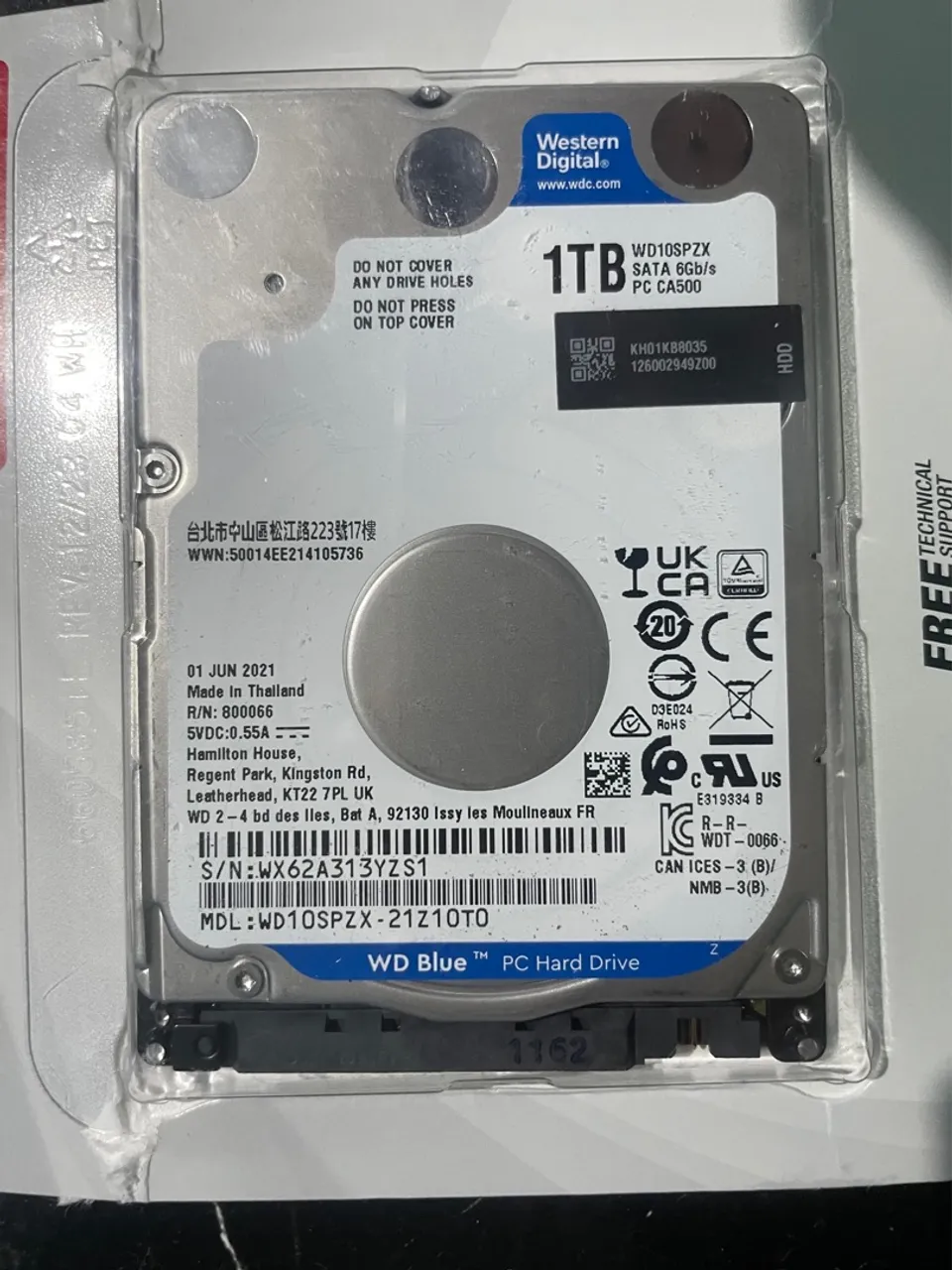 HD Western Digital 1TB SATA 6Gb/s