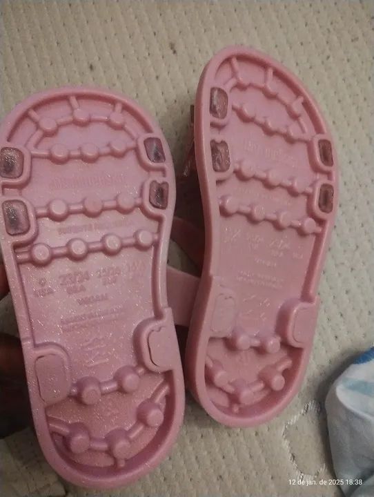 Sandálias Mini Melissa Glitter Rosa - Foto 3