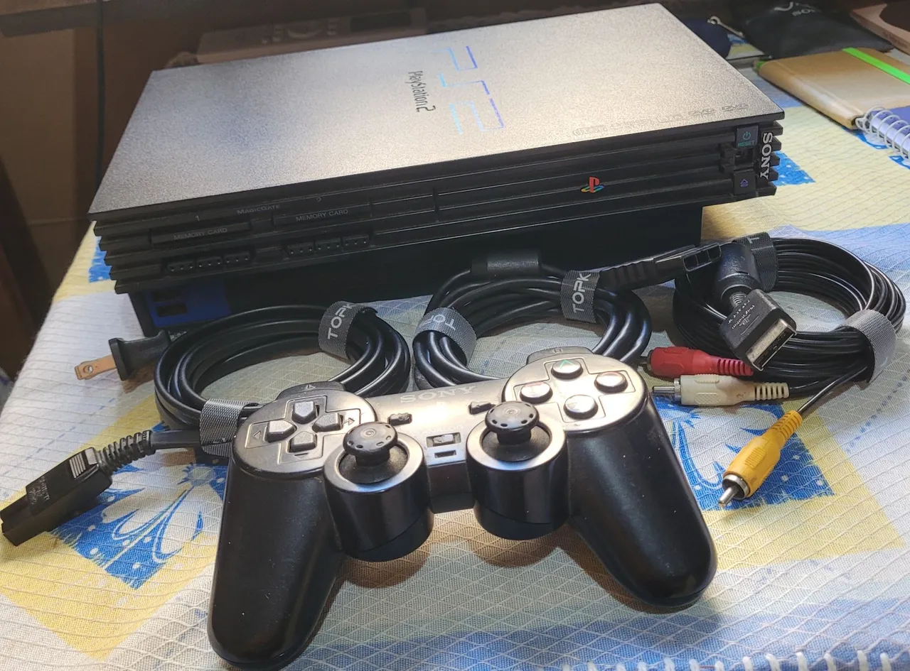 Playstation 2 completo com controle e cabos