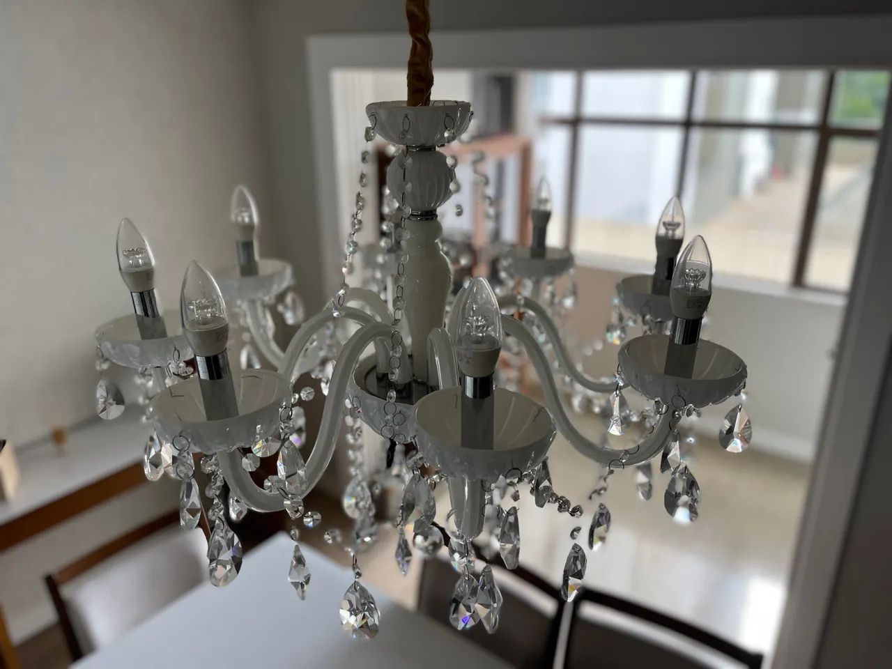 Lustre de Cristal Branco - Foto 2