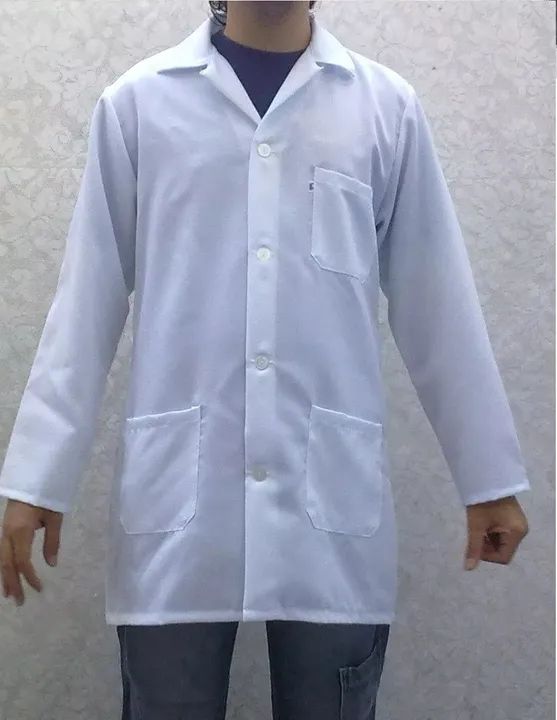 Jaleco Longo C/ Manga Longa Avental 3 Bolsos Branco Tam: G  - Foto 4
