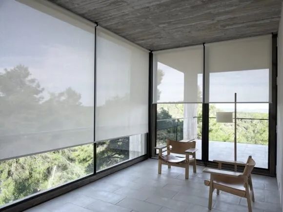 Conjunto com 3 Cortinas Rolo Unilux Screen 1% - Cor Branco (Novas)