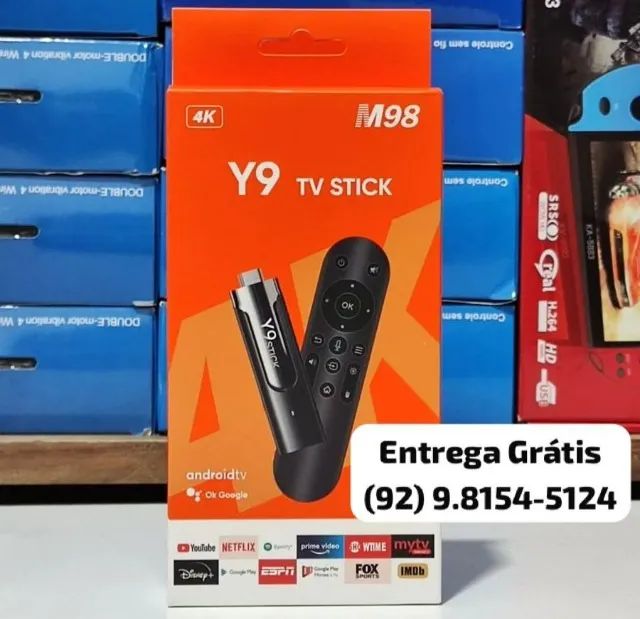 Tv Stick M98 - Y9 Android Tv - Entrega das 9 até 22hrs