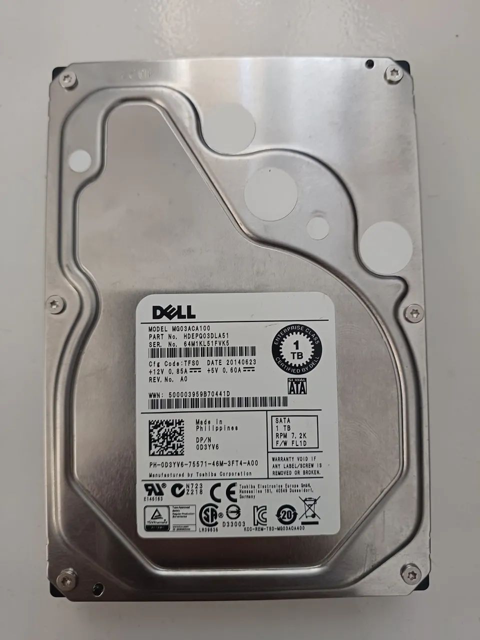 Hd Dell 1TB SAS 6Gbps cftv dvr nvr cpu  servidores 