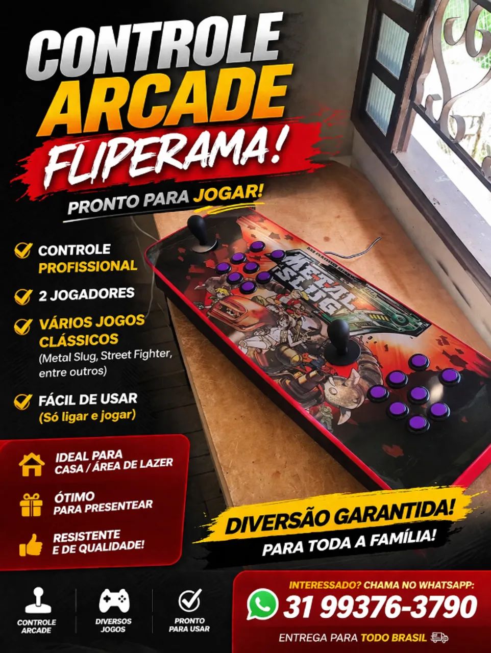 CONTROLE ARCADE COMPLETO - DO ATARI AO PS1