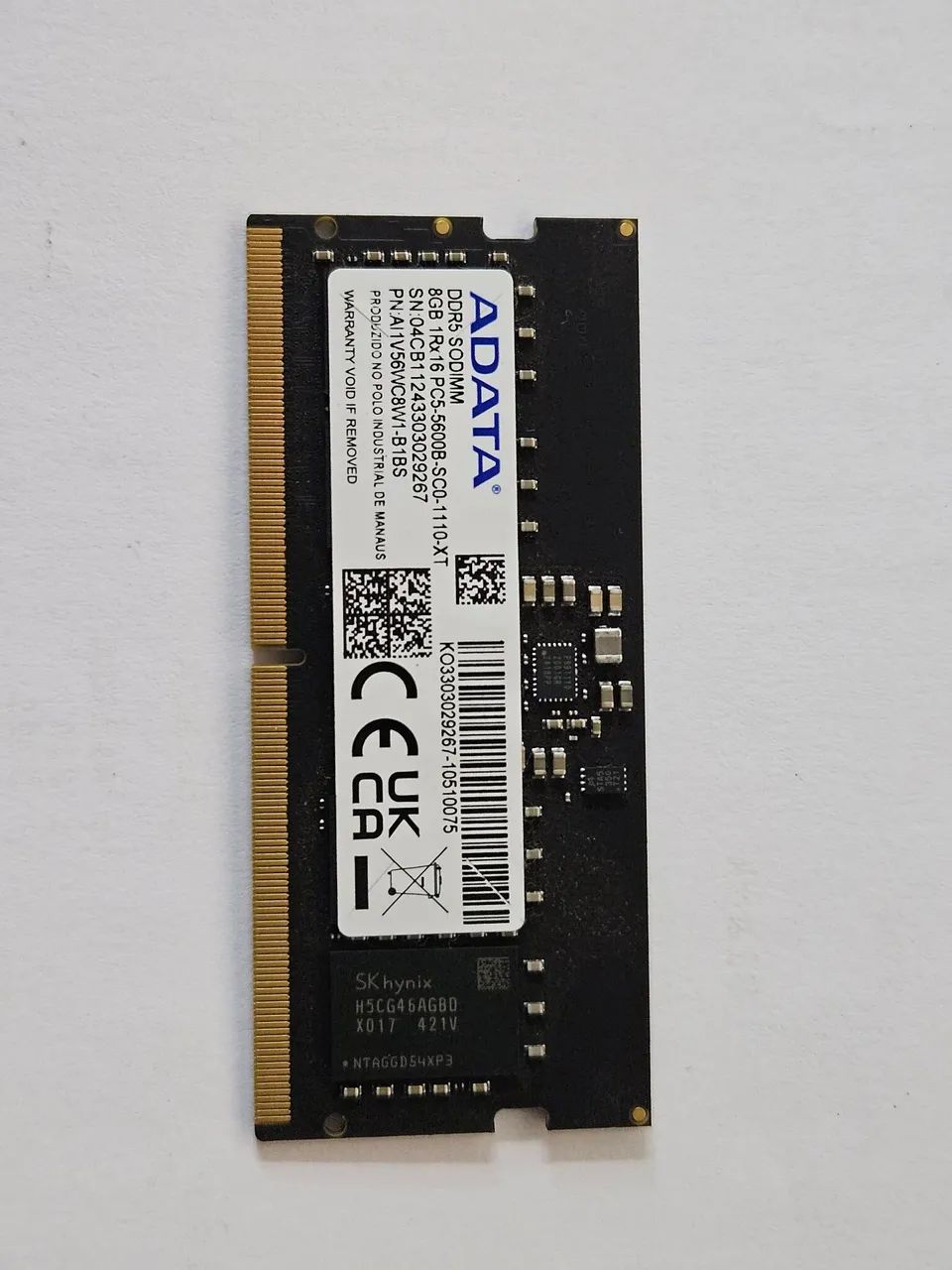 Memória RAM para Notebook ADATA 8GB DDR5 5600MHz