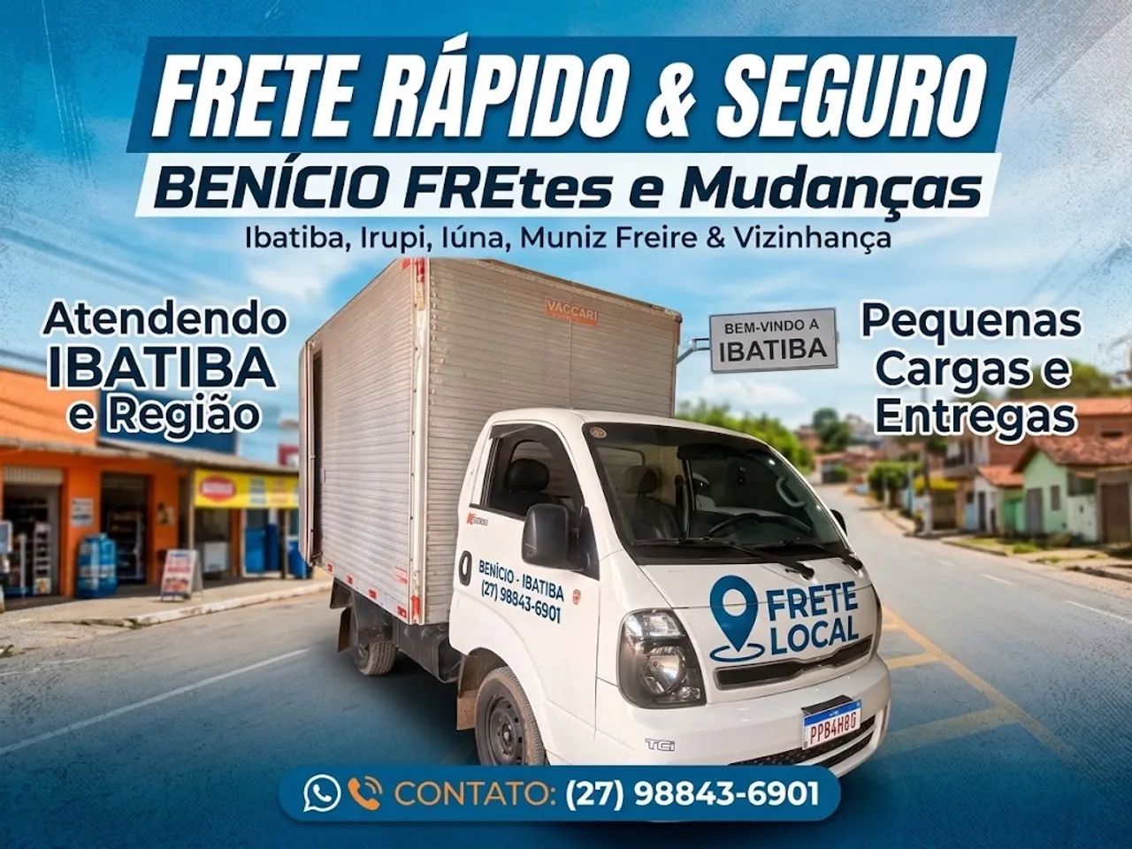 Faço o melhor frete da região, número *