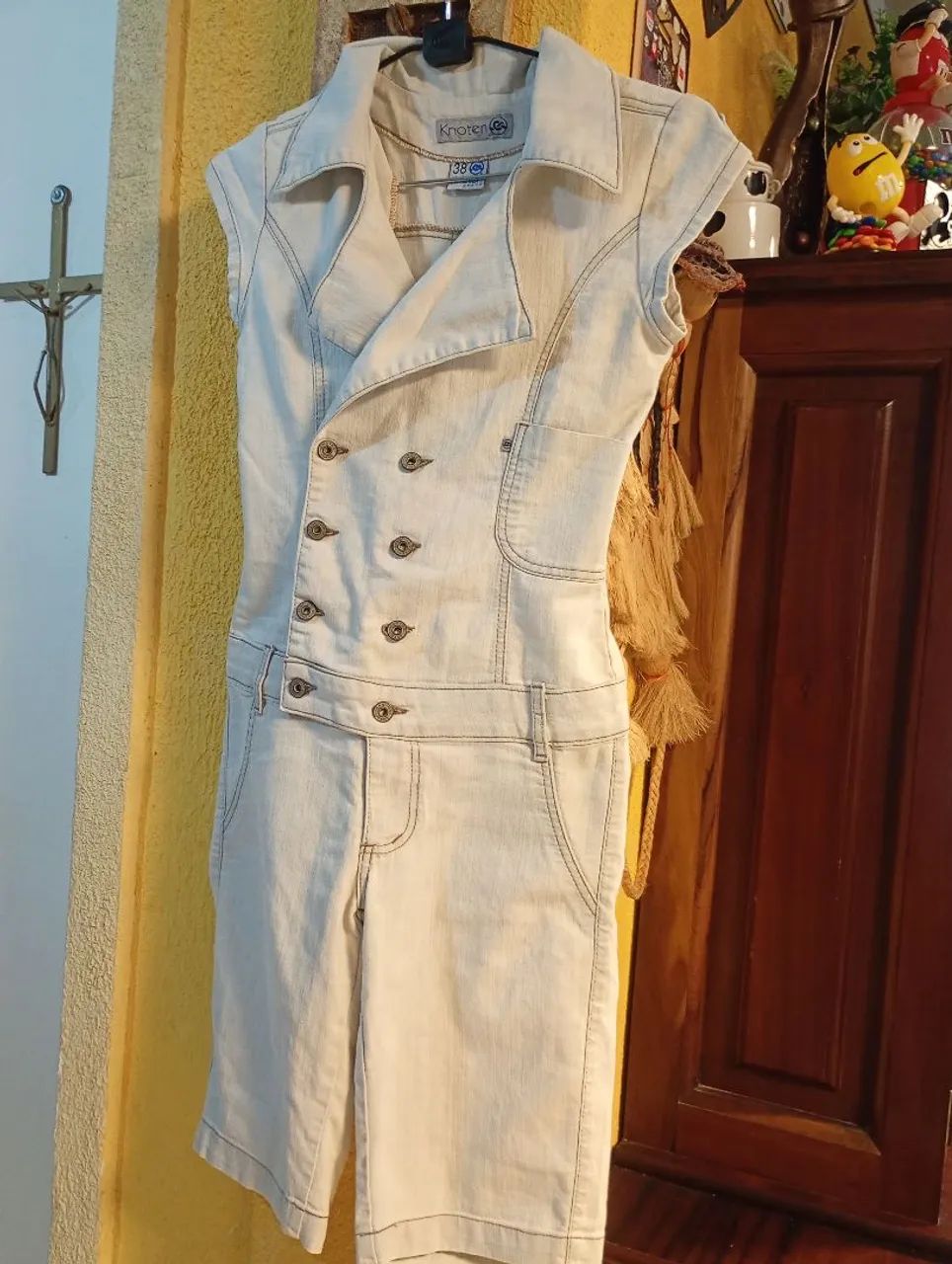 Macacão jeans feminino 38