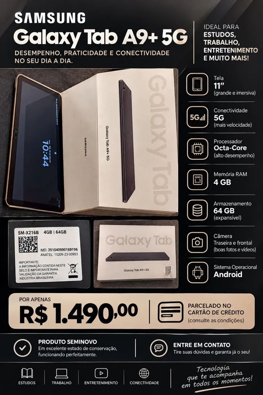 Tablet Samsung Galaxy Tab A9+ 5G (SM-X216B)