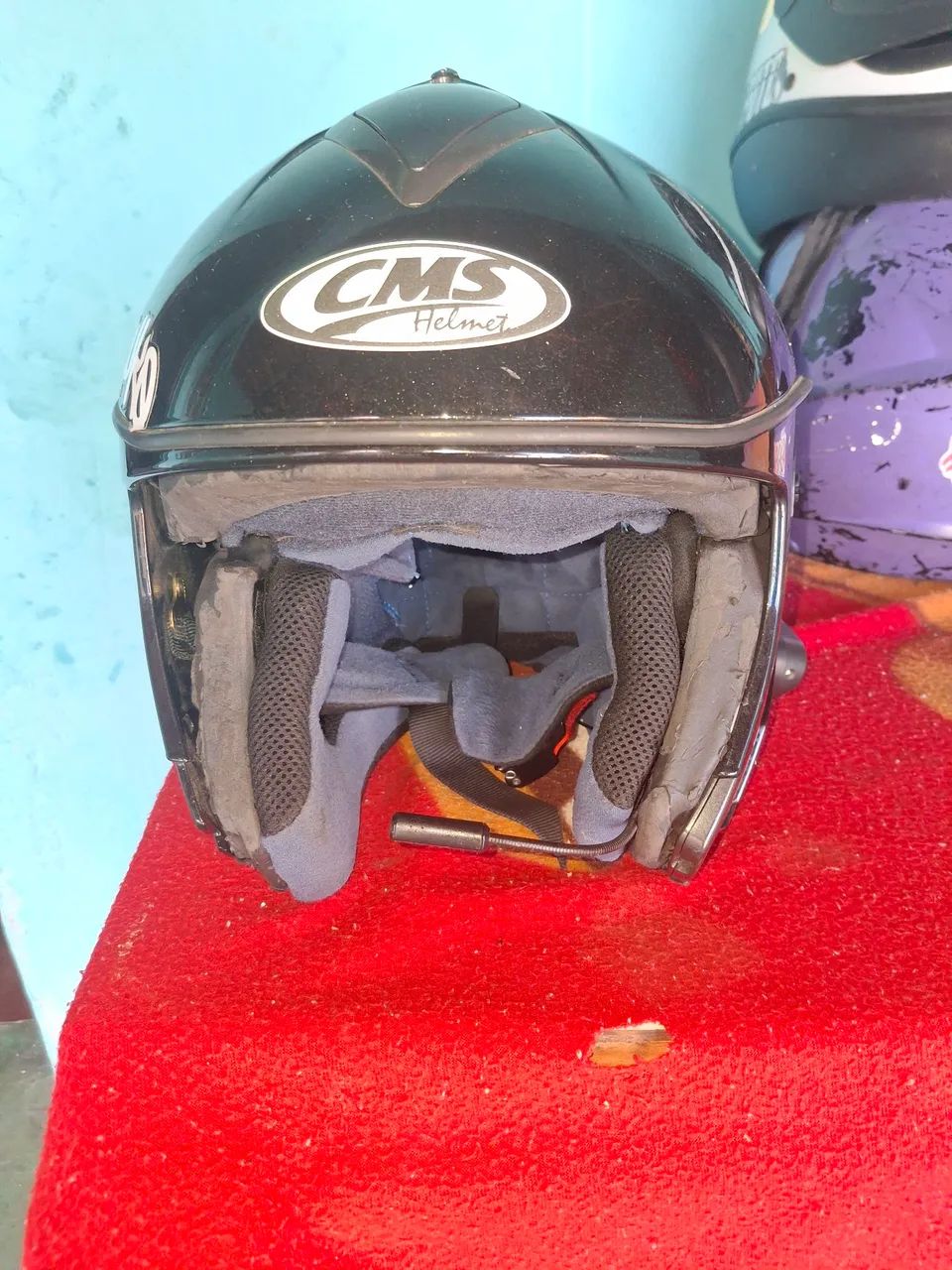 Capacete cms com óculos fone e microfone tenho a outra parte dele que e so encaixar  - Foto 3