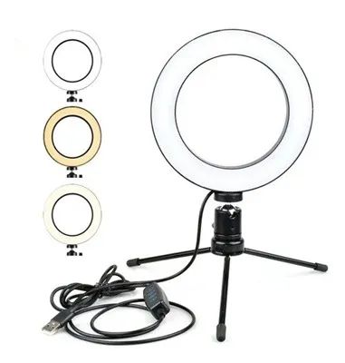 Ring Light 6 Polegadas 16cm 10w Usb Led Tripé Mesa
