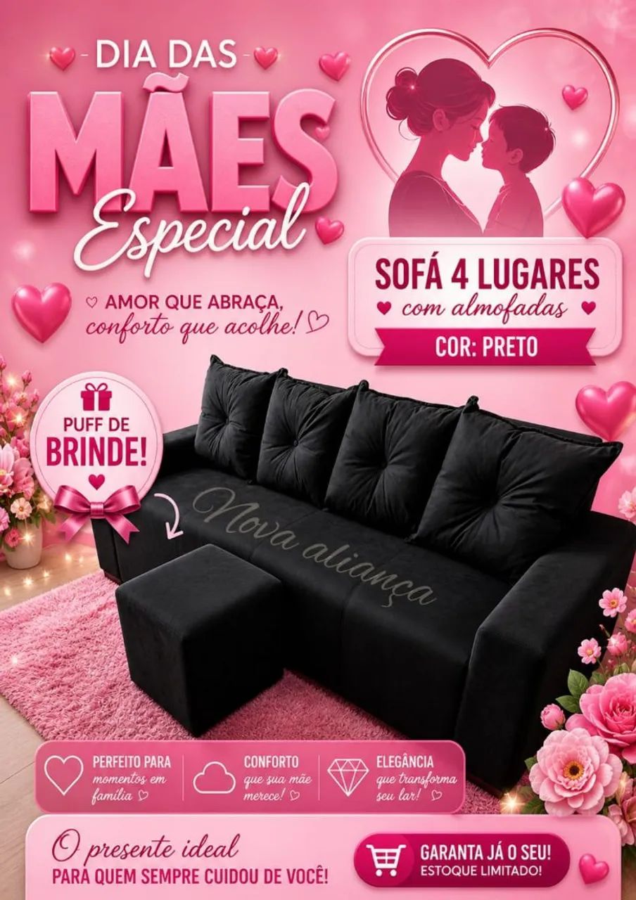 Sofa de 4 lugares com puff promoção aproveite  - Foto 2